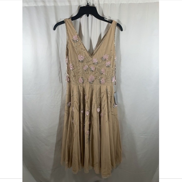 NWT! Adrianna Papell Embellished Tea-Length Dress [‎ SZ 10 ] - Picture 5 of 7
